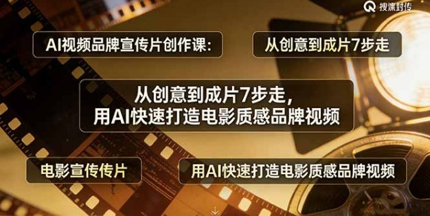 AI视频品牌宣传片创作课：从创意到成片7步走，用AI快速打造电影质感品牌视频