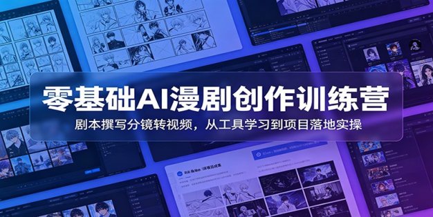 零基础AI漫剧创作训练营：剧本撰写分镜转视频，从工具学习到项目落地实操