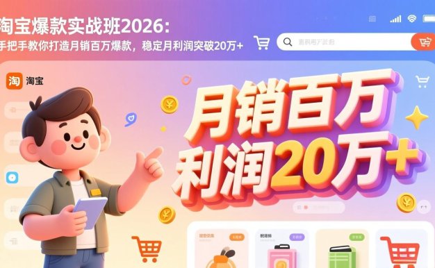 淘宝爆款实战班-2026年2月更新：手把手教你打造月销百万爆款，稳定月利润突破20万+