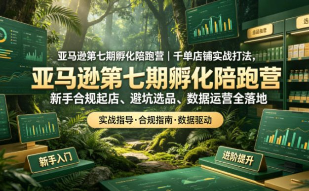 亚马逊孵化陪跑营|千单店铺实战打法,新手合规起店、避坑选品、数据运营全落地(更新0708)