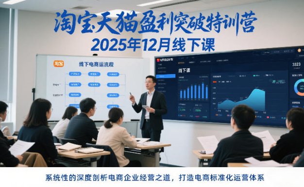 淘宝天猫盈利突破特训营25年12月线下课,系统性的深度剖析电商企业经营之道,打造电商标准化运营体系