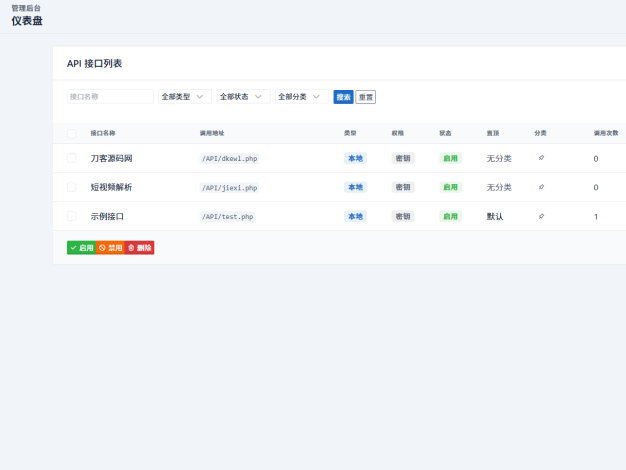 最新更新API管理系统源码 API计费 全开源