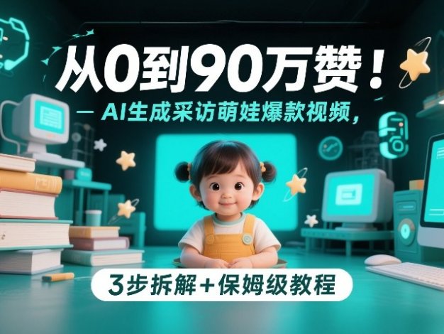 从0到90万赞:AI生成采访萌娃爆款视频,3步拆解+保姆级教程