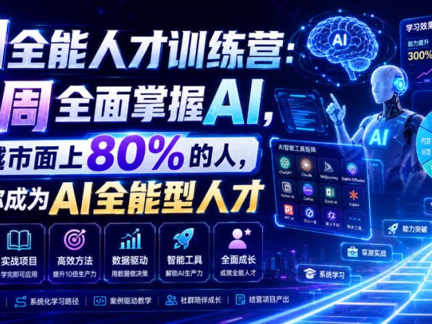 AI全能人才训练营：2周全面掌握AI，超越市面上80%的人，助力你成为AI全能型人才