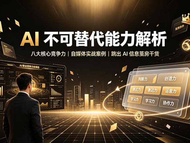 付费文章：AI 不可替代能力解析▸八大核心竞争力｜自媒体实战案例｜跳出 AI 信息茧房干货